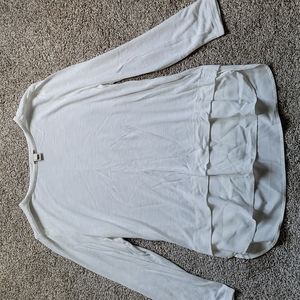 J Crew Factory white knit top.